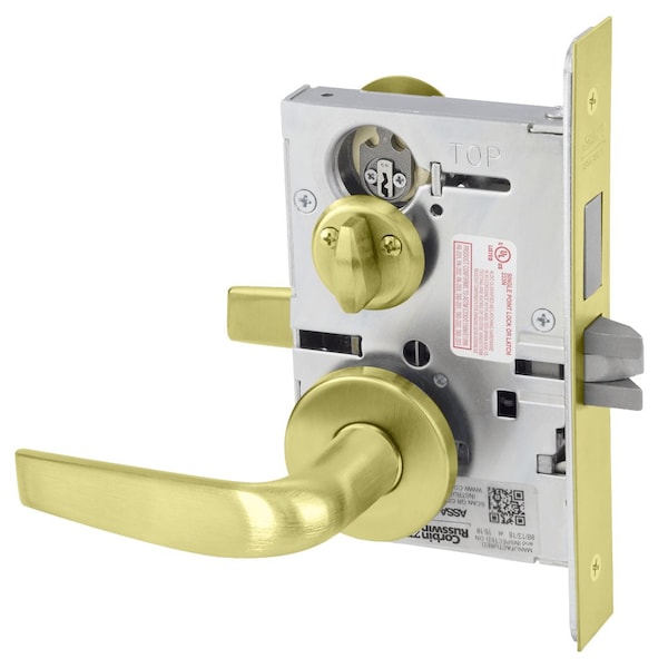 Privacy, Bedroom or Bathroom Mortise Lock, CS Lever, A Rose, Satin Brass